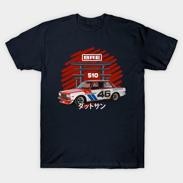 Bre Datsun 501 Car Bluebird T-Shirt by Ajie Negara